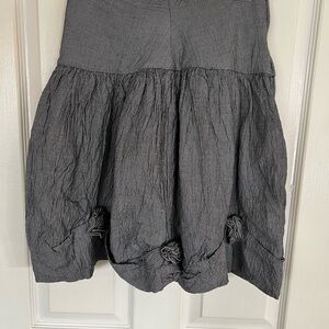 Chic Gingham Viscose-Linen Made in Italy Women's Midi Skirt